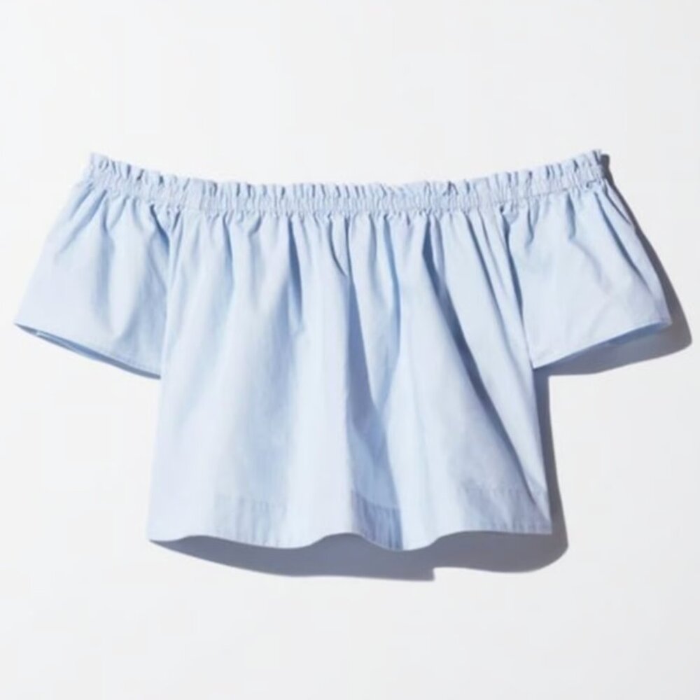 Wilfred Garance Blouse Light Blue off the Shoulder top size XS